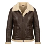 Heritage Inspired Women's Brown Shearling Leather Jacket Blackstone Jackets