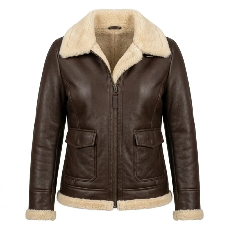 Heritage Inspired Women's Brown Shearling Leather Jacket Blackstone Jackets