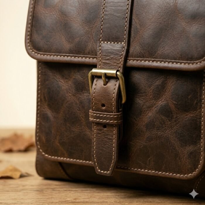 Premium Dark Brown Genuine Leather Backpack | Blackstone Jackets - Image 4