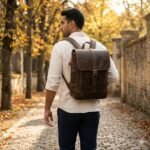 Premium Dark Brown Genuine Leather Backpack | Blackstone Jackets - Image 7