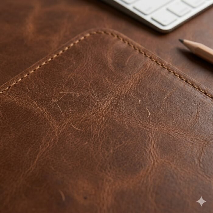 Handmade Brown Genuine Leather Desk Pad | Blackstone Jackets - Image 5