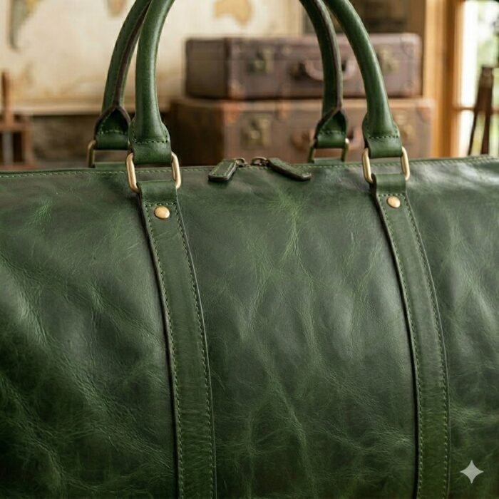 Premium Genuine Leather Duffle Bag | Blackstone Jackets - Image 2