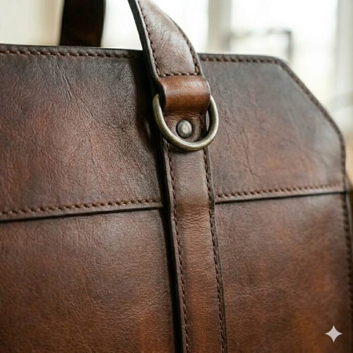 Premium Brown Genuine Leather Firewood Carrier | Blackstone Jackets - Image 2