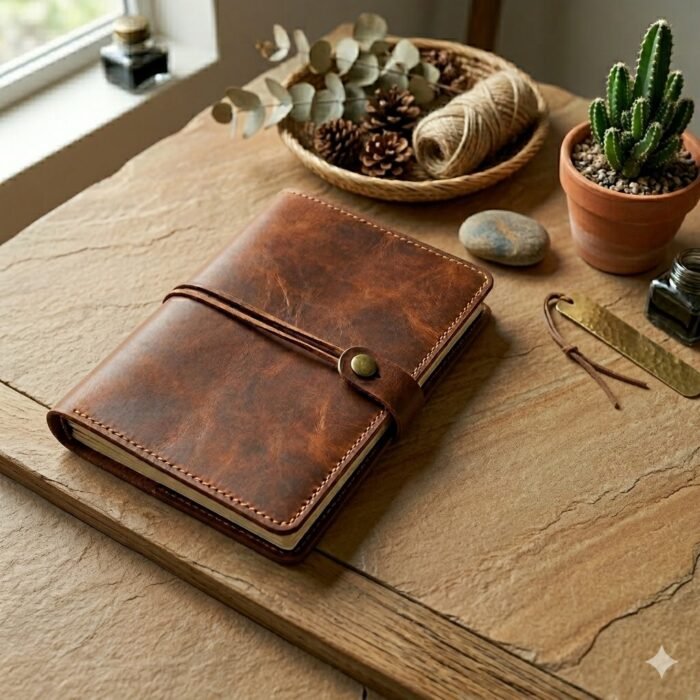 Premium Brown Genuine Leather Journal Cover | Blackstone Jackets - Image 2