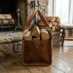 Premium Brown Genuine Leather Log Carriers Decorative Firewood Holder | Blackstone Jackets - Image 4