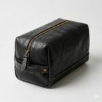 Premium Black Genuine Leather Toiletry Bag | Blackstone Jackets