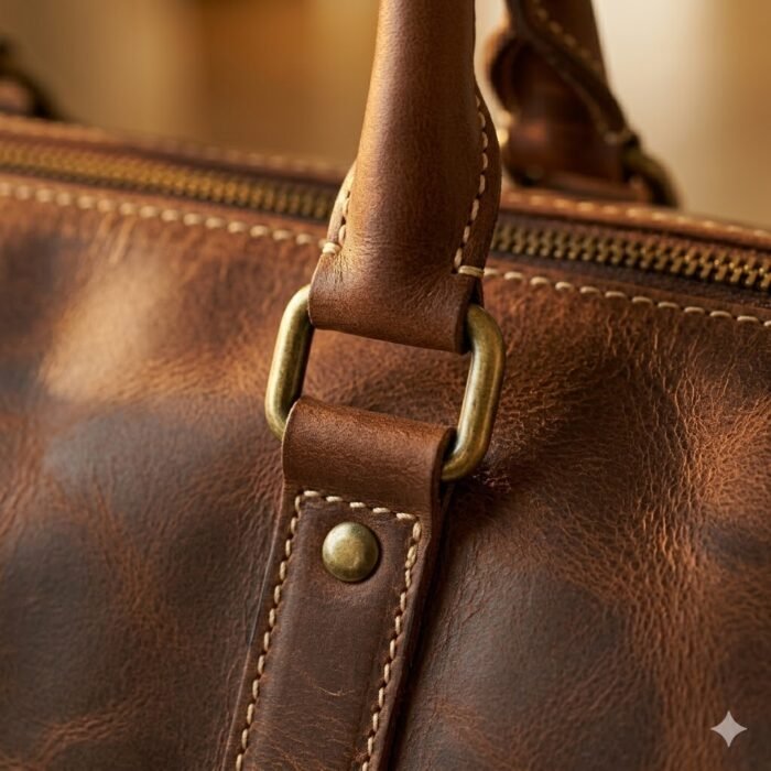 Premium Brown Distressed Genuine Leather Travel Bag | Blackstone Jackets - Image 7