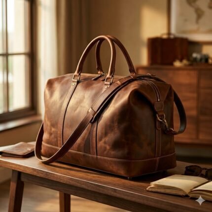 Premium Brown Distressed Genuine Leather Travel Bag | Blackstone Jackets