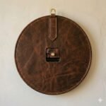 Handmade Brown Leather Wall Clock Decorative Home Accent | Blackstone Jackets - Image 4