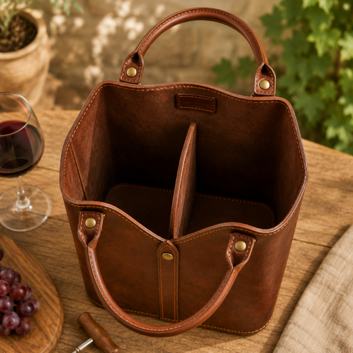 Handmade Premium Luxury Leather Wine Carriers | Blackstone Jackets - Image 3