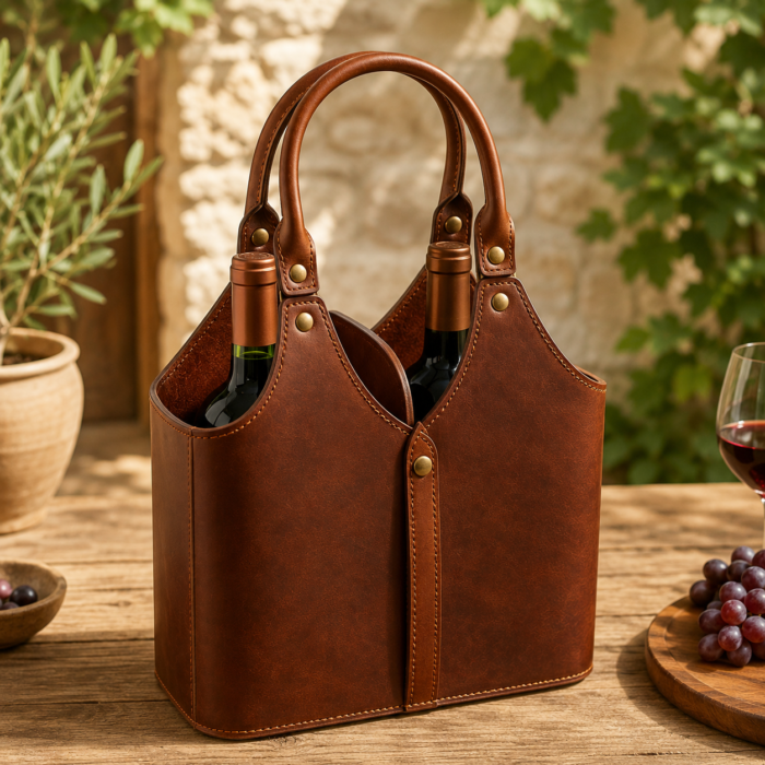 Handmade Premium Luxury Leather Wine Carriers | Blackstone Jackets - Image 1