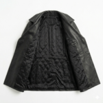 Luxury Black Leather Peacoats For Women Blackstone Jackets Inner View (2)