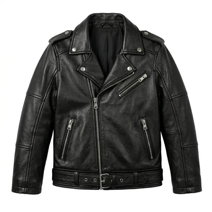 Luxury Boys Kids Black Leather Jacket Blackstone Jackets
