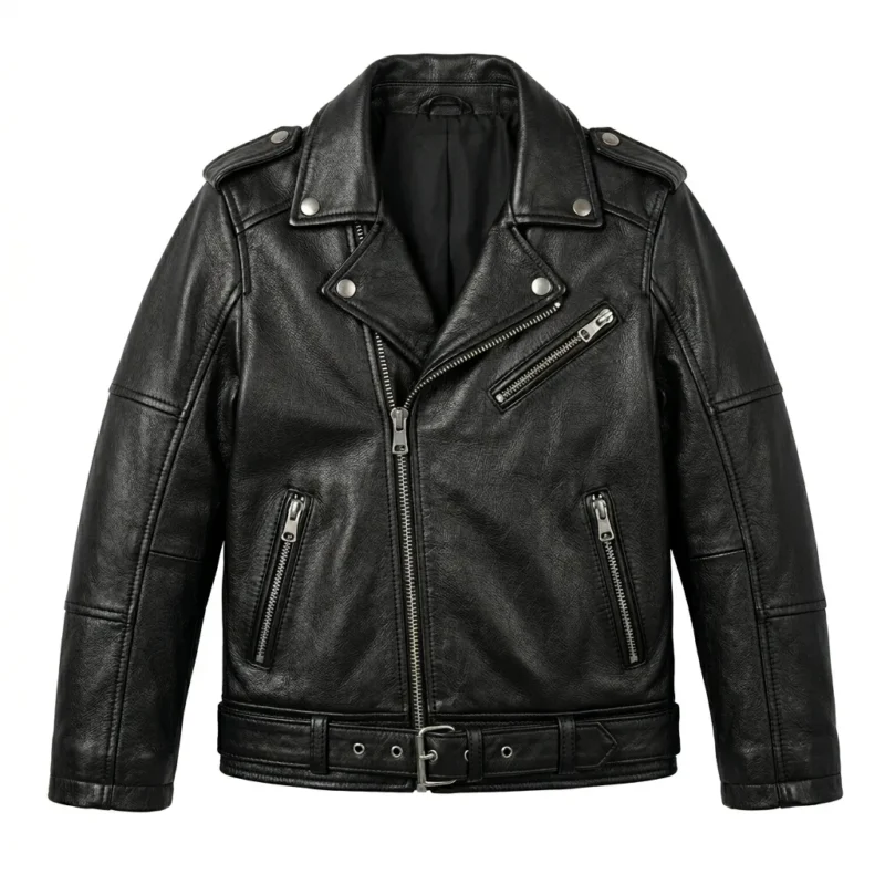 Luxury Boys Kids Black Leather Jacket Blackstone Jackets