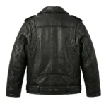 Luxury Boys Kids Black Leather Jacket Blackstone Jackets Back View