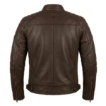 Luxury Men's Brown Distressed Leather Moto Jacket with Quilted Lining | Blackstone Jackets - Image 2