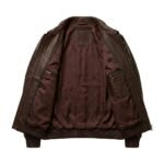Luxury Men's Charcoal Black Crocodile Embossed Genuine Leather Jacket Blackstone Jackets Inner View
