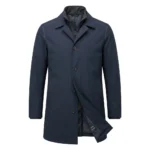 Luxury Men's Navy Blue Synthetic Technical Overcoat For Sale Blackstone Jackets