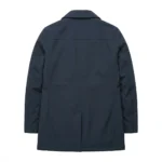 Luxury Men's Navy Blue Synthetic Technical Overcoat For Sale back Blackstone Jackets