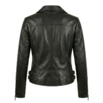 Luxury Women's Black Leather Jacket Blackstone Jackets Back View