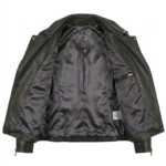 Luxury Women's Black Leather Jacket Blackstone Jackets Inner View