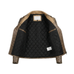 Men's Luxury Tan Crocodile Embossed Leather Jacket Blackstone Jackets Inner View