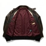 Men's Luxury espresso brown Crocodile Embossed Real Leather Jacket Blackstone Jackets Inner View