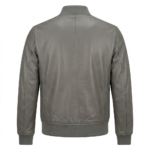 Men's Premium Black Bomber Leather Jacket Blackstone Jackets Back View