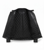 Men's Premium Black Crocodile Embossed Leather Jacket Blackstone Jackets Inner View