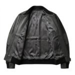 Men's Premium Black Crocodile Embossed Real Leather Jacket Blackstone Jackets Inner View