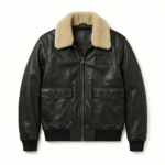 Men's Premium Black Genuine Leather G-1 Flight Jacket Blackstone Jackets