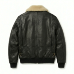 Men's Premium Black Genuine Leather G-1 Flight Jacket Blackstone Jackets Back View