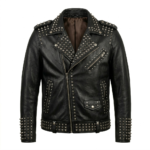 Men's Premium Black Studded Leather Jacket Blackstone Jackets