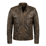 Men's Premium Brown Distressed Leather Jackets Blackstone Jackets