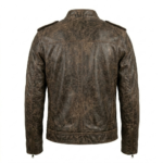 Men's Premium Brown Distressed Leather Jackets Blackstone Jackets Back View