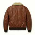 Men's Premium Brown Genuine Embossed Leather Jackets Blackstone Jackets Back View