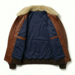 Men's Premium Brown Genuine Embossed Leather Jackets Blackstone Jackets Inner View