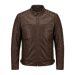 Men's Premium Brown Genuine Snake Embossed Leather Jackets Blackstone Jackets