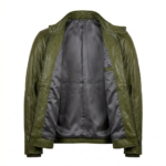 Men's Premium Green Embroidered Leather Jacket Blackstone Jackets Inner View