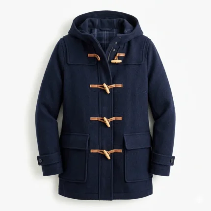 Modern Men's Navy Blue Wool Duffle Coat Sale front Blackstone Jackets