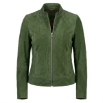 Opulent Women's Forest Green Suede Jacket Blackstone Jackets