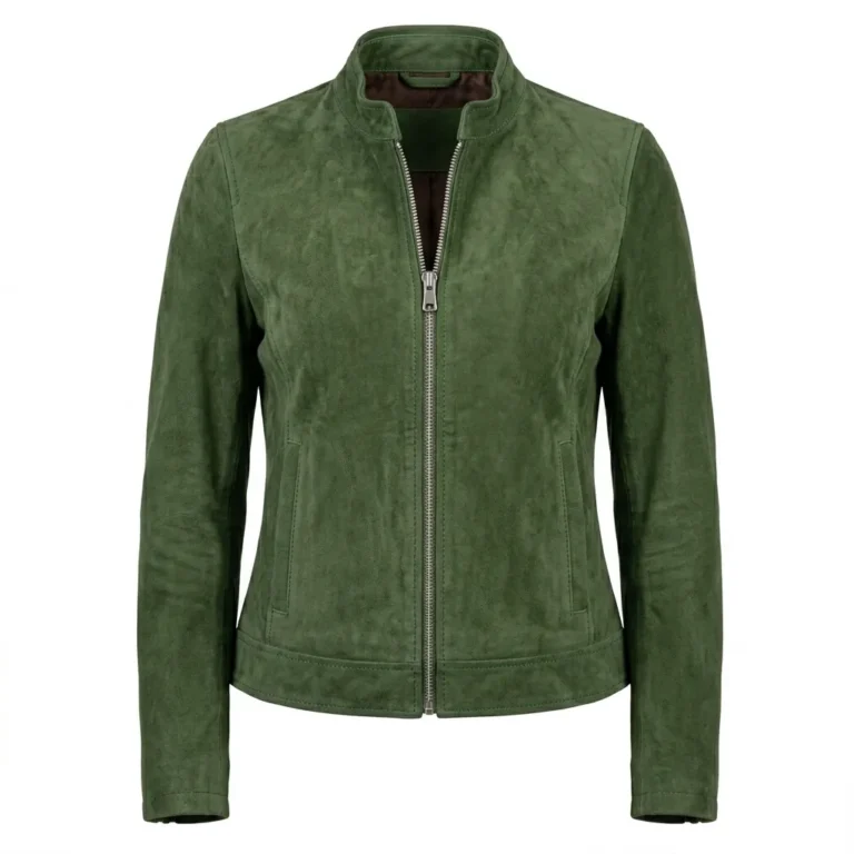 Opulent Women's Forest Green Suede Jacket Blackstone Jackets