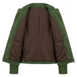Opulent Women's Forest Green Suede Jacket Blackstone Jackets Inner View