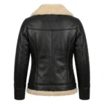 Performance Wear Women's Brown Aviator Leather Jacket Blackstone Jackets Back View