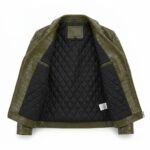 Premium Green Crocodile Embossed Mens Leather Jacket Blackstone Jackets Inner View