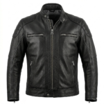 Premium Men's Black Genuine Leather Cafe Racer Jacket Blackstone Jackets