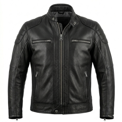 Premium Men's Black Genuine Leather Cafe Racer Jacket Blackstone Jackets
