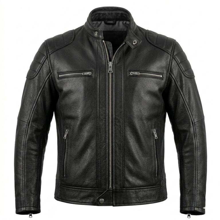 Premium Men's Black Genuine Leather Cafe Racer Jacket Blackstone Jackets