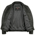 Premium Men's Black Genuine Leather Cafe Racer Jacket Blackstone Jackets Inner View