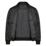 Premium Men's Black Satin Bomber Jacket Blackstone Jackets Inner View